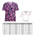 thumbnail image 2 of Paisley T-Shirt O Neck Retro Print Big Size T-Shirts Short Sleeve Tees Womens Pretty Design, 2 of 5