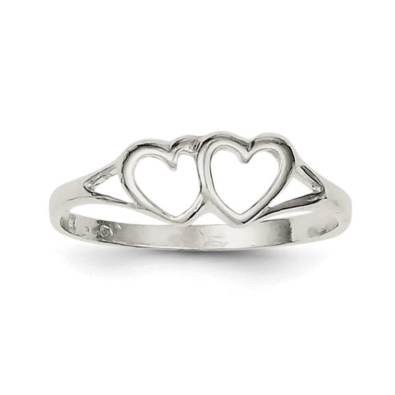 Gold Time Double Heart Ring 925 Sterling, Sterling Silver, (Includes Elegant Gift Box)