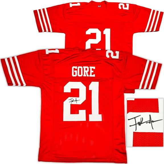 San Francisco 49ers Frank Gore Autographed Red Jersey JSA 233380