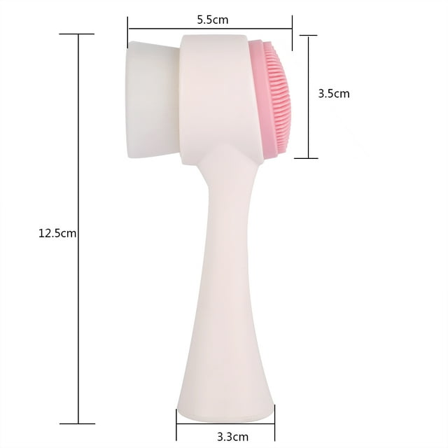 Cepillo De Limpieza De La Cara, 4.9 × 2.2in Doble Exfoliante Cepillo Fuera De La Cara Manijería Larga Y Diseño De Pie Conferentes En La Limpieza