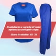 thumbnail image 7 of Natural UniformsWomen's Ultra Soft Stretch Mock Wrap Scrub Top and Pants 82019200NA (True Royal Blue, X-Small), 7 of 7