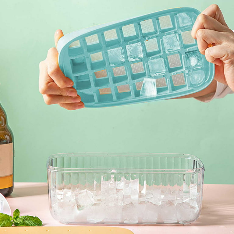Ice Cube Trays With Lid And Bin - Silicone Ice Cube Tray For Freezer Bpa  Free - Ice