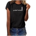 thumbnail image 3 of Trendfront Womens Cat Graphic T Shirts Crewneck Short Sleeve Cat Silhouette Print Casual Loose Fit Tee Tops Animal Lover Summer Shirts, 3 of 5