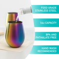 thumbnail image 2 of Deco Rainbow Stainless Steel Stemless BPA Free Wine Glasses, Set of 4 Unicorn Cups, 16 oz, 2 of 6