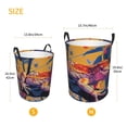 thumbnail image 3 of Susaid Colorful Gecko Jungle Art Print Waterproof Oxford Cloth Storage Circular Laundry Hamper BasketCapacity for Home-Medium, 3 of 6