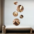 thumbnail image 3 of Designart "Smooth Liquid Gold In Soft Shades Of Gold And Taupe IV" Abstract Liquid Ink Metal Wall Art Set of 5 Piece, 3 of 5