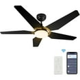 thumbnail image 5 of 52" Smart Ceiling Fan with Remote and Light, 10-speed Reversible Motor Gold/Black, 5 of 9