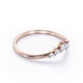 thumbnail image 3 of Five-Stone Prong Cluster - 0.15 TCW Round Cut Moissanite - Curved Design Stackable Ring - 18K Rose Gold Plating over Silver, 3 of 4