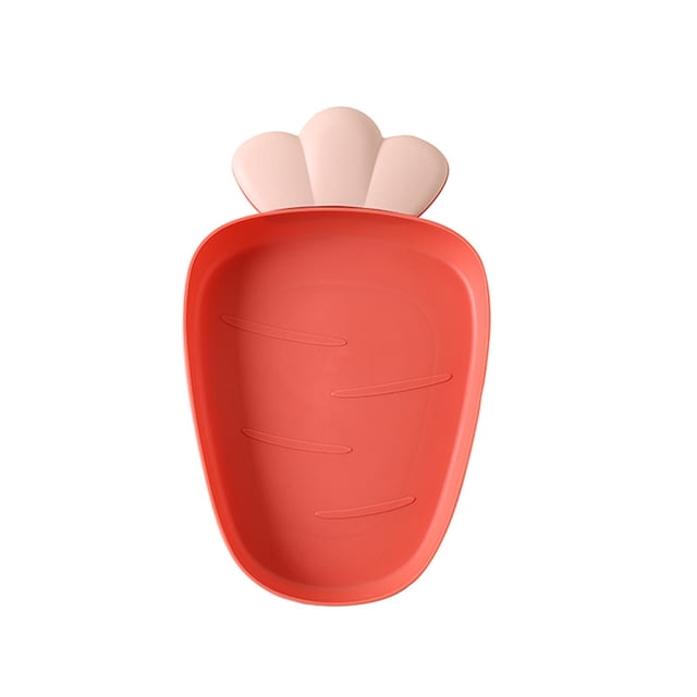 Trayknick Adorable Strawberry Shape Fruit Plate Bright-colored Bright-colored Plastic Food Plate for Home