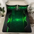 thumbnail image 2 of jejeloiu Neon Pgreen Black Queen Sheet Sets,Abstract Geometric Hexagon Flat Sheet,Modern Honeycomb Desgin Queen Fitted Sheet For Teens,Ultra Soft Home Decor,4 Pieces, 2 of 7