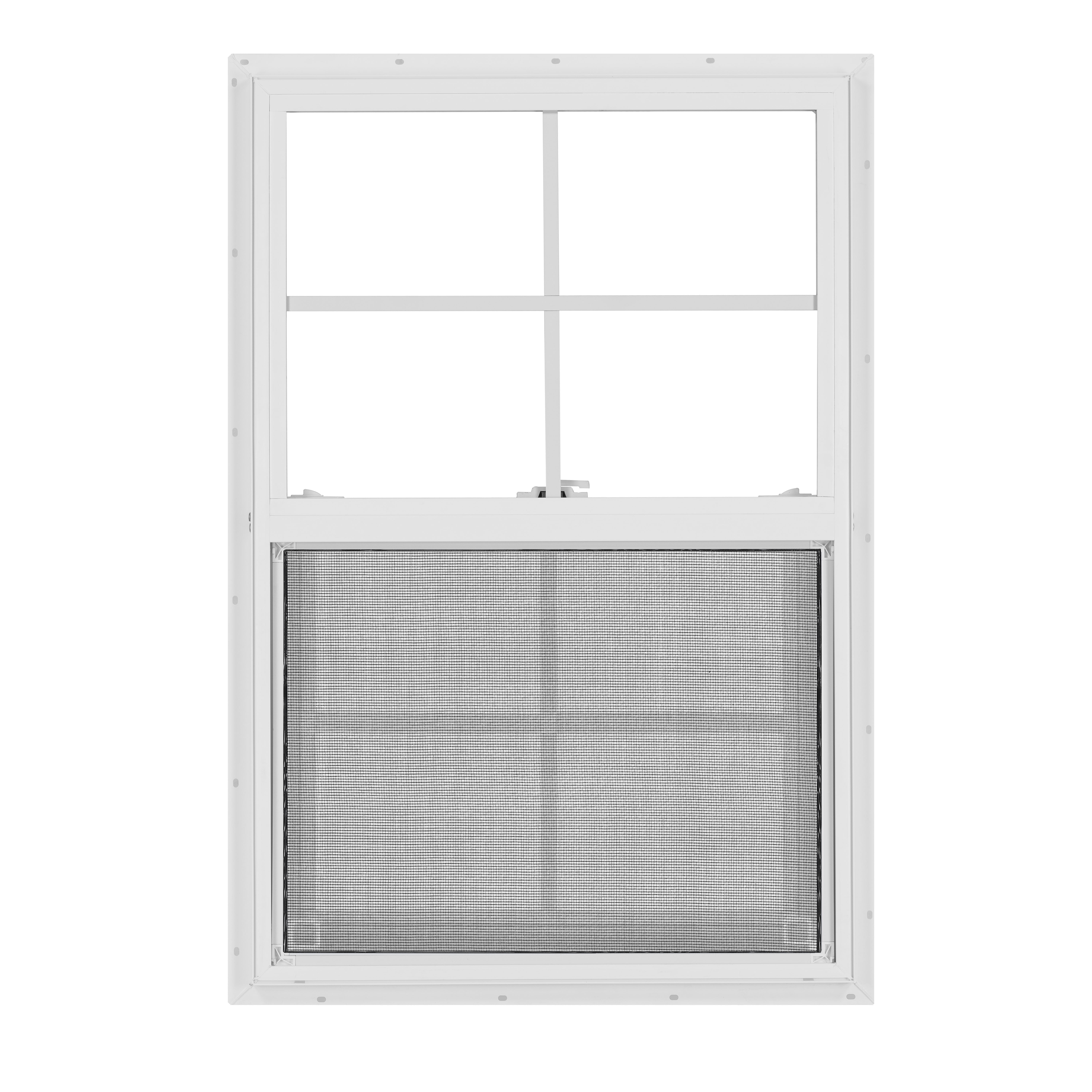 24 in. x 36 in. White Vinyl Double-Pane Insulated Single Hung Window with Grids
