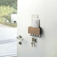thumbnail image 3 of Wovilon Wall Mounted Key Rack Hole Free Hook Key Rack Solid Wood Sundries Storage Rack, 3 of 6
