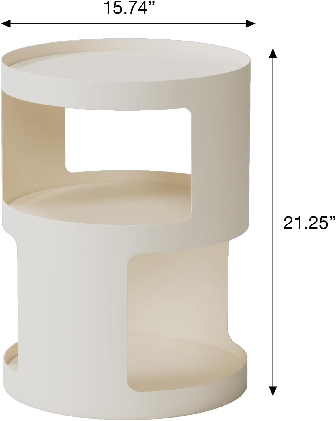 XIV Side Table, Round End Table, Metal Accent Table, Modern Nightstand, Small Bed Side Table for Living Room Bedroom Outdoor Entryway, No Assembly Required