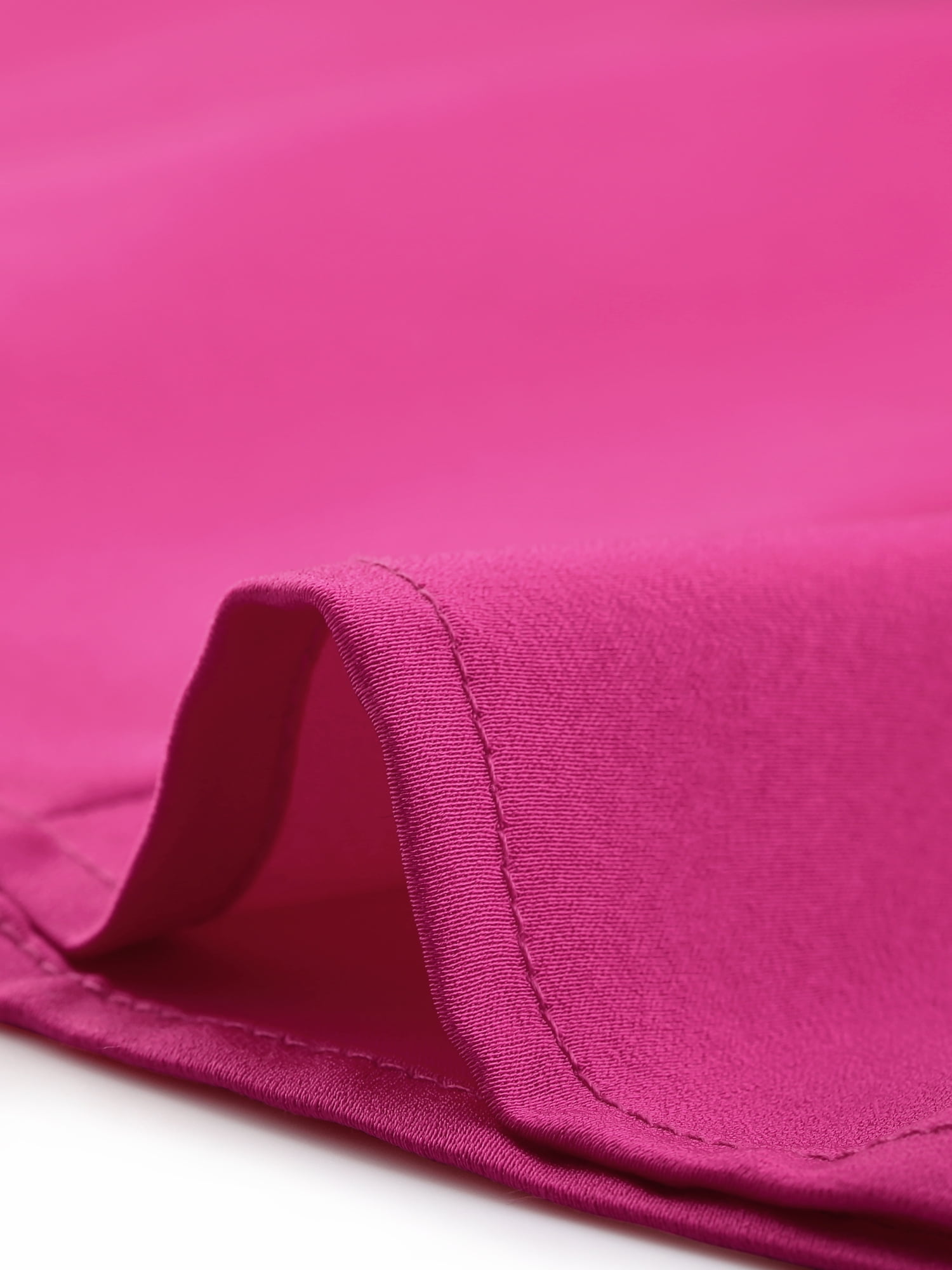 DARING DIVA Ruffled Satin Lantern Long Sleeve Blouse L Fuchsia