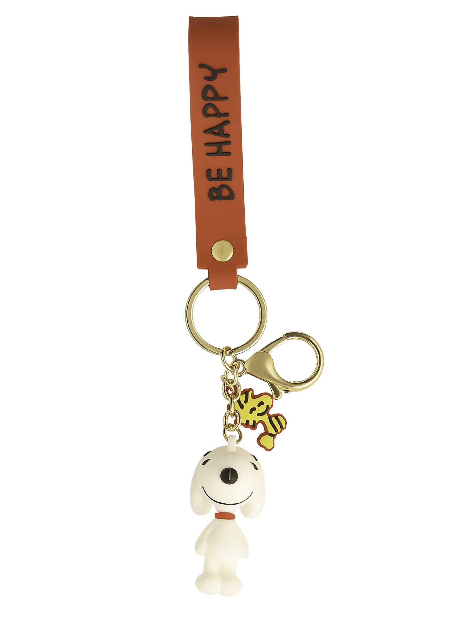Peanuts Snoopy 3D PVC Keychain Charm Be Happy