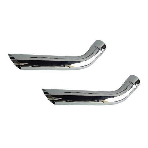 Pypes Performance Exhaust PYPEVT59 2.5 in. Inlet & Round Outlet Hockey Stick Exhaust Tip for Single Wall Cut Edge Angled Cut&#44; Polished - Pack of 2