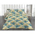 thumbnail image 2 of Ambesonne Flowers Boho Quilted Coverlet 2 Pcs, Aquarelle Floral Print, Twin Size, Sea Green Mustard Violet, 2 of 4