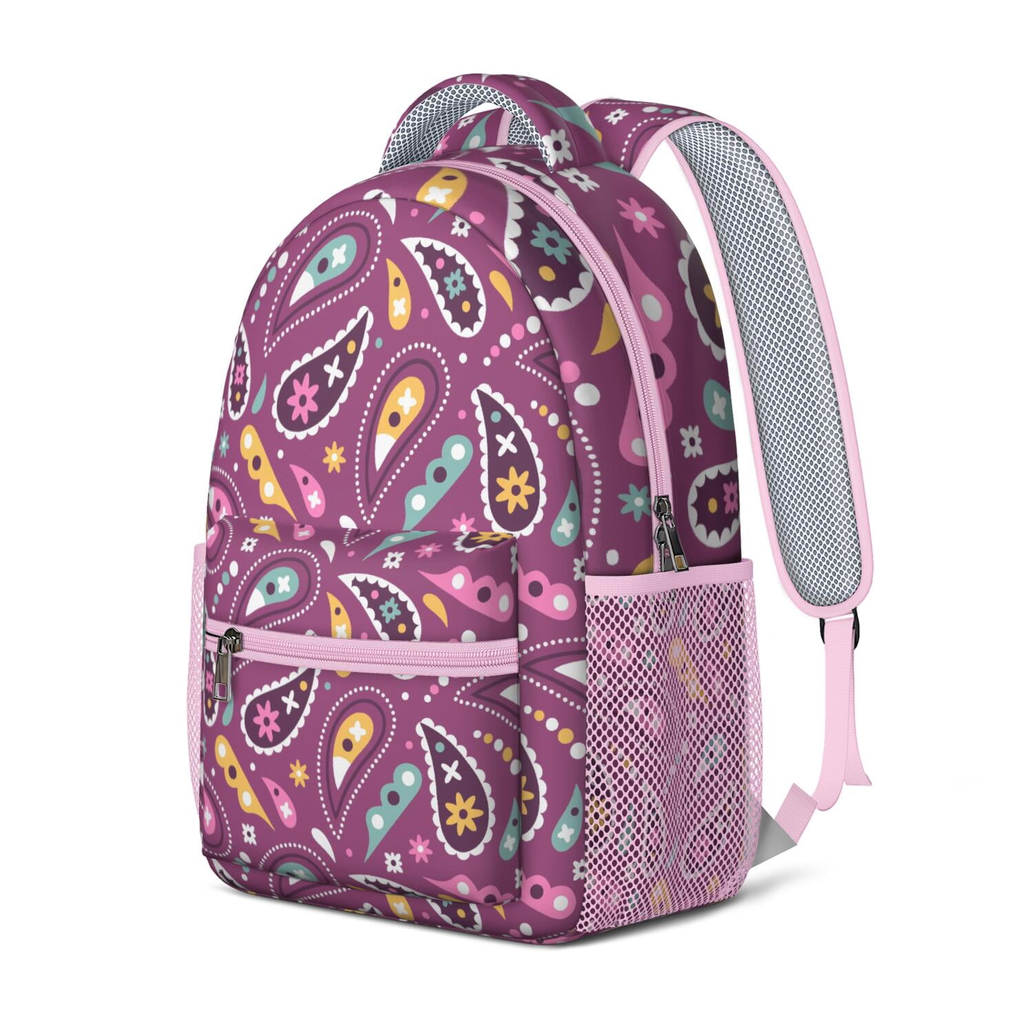 Retro Paisley Floral Waterproof Backpack - Lightweight & Breathable School Bag for College Students