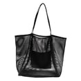 thumbnail image 2 of Bolso de playa para hombre y mujer, sencillo, de gran capacidad, versátil y ligero. Negro, 2 of 9