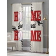 thumbnail image 4 of White Red Baseball Sheer Curtains 84 Inch Length 2 Panels Set - Light Filtering Window Treatments, Modern Art Funny Words Rod Pocket Semi Curtains for Living Room/Bedroom/Kitchen Décor, 104"W x 84"L, 4 of 7