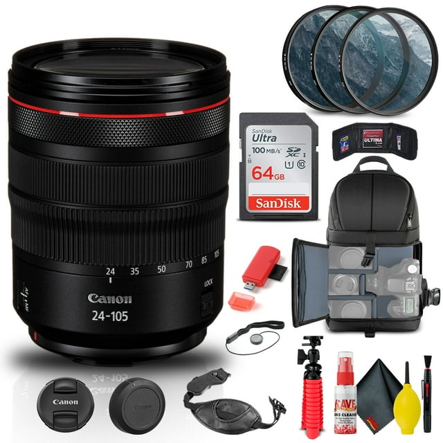 Canon EF 24mm F/1.4L II USM Lens (2750B002) + Filter + BackPack + 64GB + More(International Model)