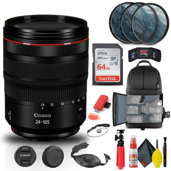 Canon EF 24mm F/1.4L II USM Objectif (2750B002) + Filtre + Sac à Dos + 64 Go + Plus (Modèle International)