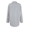 thumbnail image 5 of Jzuxvd Wrinkle Free Women's Button Down Shirts Striped Long Sleeve Collared Blouses Tops with Pocket Gray L, 5 of 8