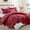 Burgundy, variant on Ameha 3-Piece Quilt Bedspread Set Lightweight Embossed Floral Microfiber Coverlet Adult Queen Size Beige