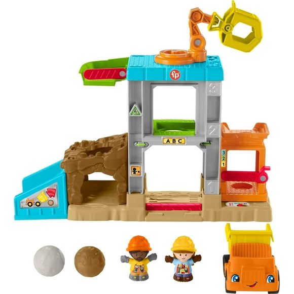 Fisher-Price Little People Toddler Learning Toy Load Up ‘N Learn Construction Site Playset With Dump Truck