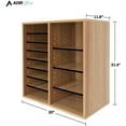 thumbnail image 3 of AdirOffice Paper Organizer Literature File Sorter with Removable Shelves, 16 Compartment, Medium Oak, 3 of 6