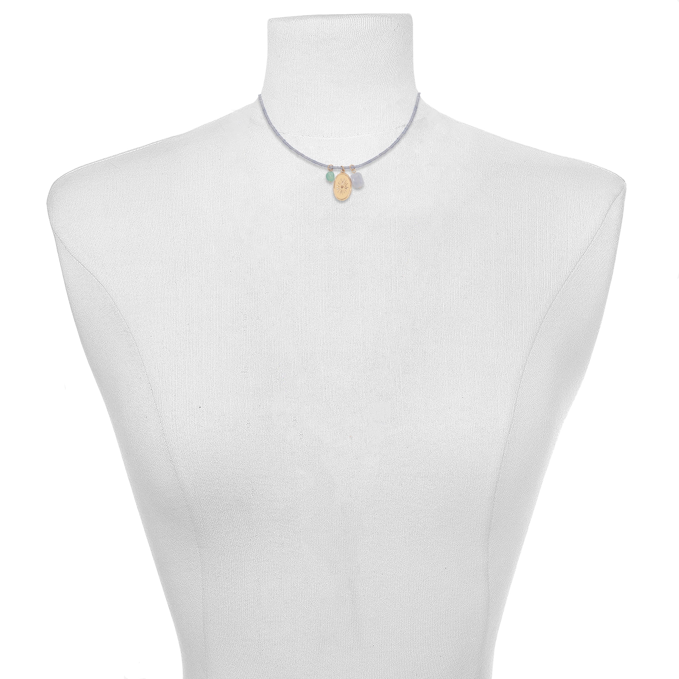 Time and Tru Women’s Gold Tone Beaded Necklace with Mixed Charms