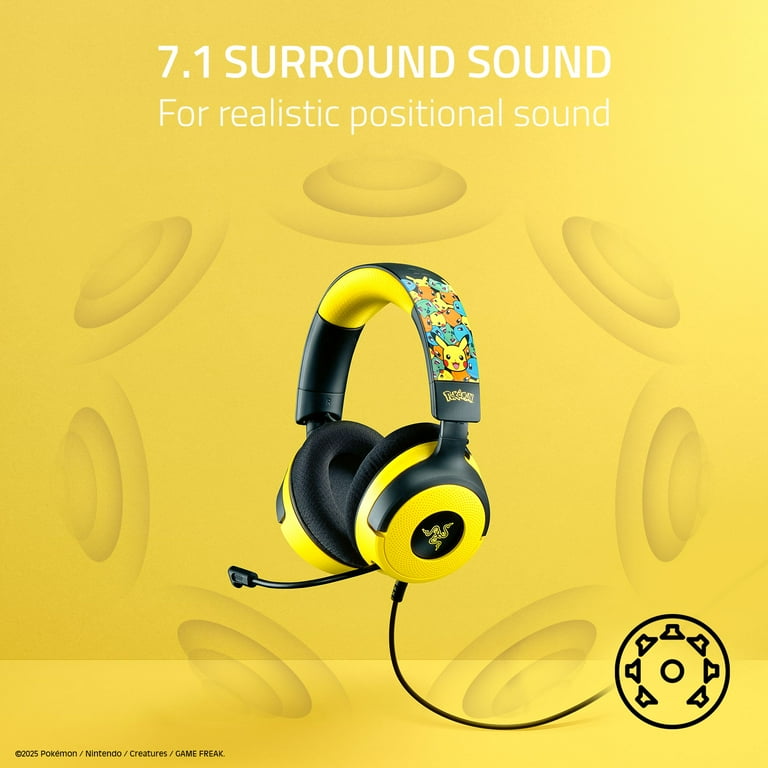 Razer Kraken V4 X USB Wired Gaming Headset, Pokémon Kanto Starters