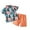 Orange, variant on Toddler Baby Boys Hawaii Shirt 2 PC Set Kids Boys Short Sleeve Vintage Tropical Botanical Print T-Shirt with Shorts 2 Piece Set Summer Open Front Lapel Beachshirt Set Khaki-B 12-18 Months