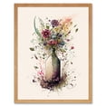 thumbnail image 1 of Spring Wildflower Floral Bouquet in a Wine Bottle Art Print Framed Poster Wall Decor 12x16 inch, 1 of 5