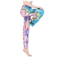 thumbnail image 6 of SELONE Compression Leggings for Women Workout High Waist Sports Yogalicious Print Patterned Tie Dye Utility Dressy Everyday Soft Jeggings Capri Jeggings for Women Athletic Leggings for Women 5-Blue L, 6 of 9