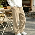 thumbnail image 6 of LEKWK Boys Corduroy Sweatpants Teen Baggy Drawstring Wide Leg Trousers with Pockets Elastic Waist Lounge Track Pants Fall Winter Workout Fashion Clothing 5-15Y, 6 of 9