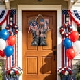 thumbnail image 7 of Memorial Day Saving!4th of July Decorations, The US Independence Day Round Wooden Sign Pendant Festival Star And Stripe Wooden Ornament Welcome Sign, 7 of 7