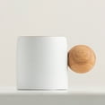 thumbnail image 6 of Mini Ceramic Coffee Cup, Gradient Glaze, Wooden Ball Handle | 8.5x5.5cm Durable Exquisite Small Tea Cup | Unique Texture, Multicolor Options, Easy Grip, Stable Base, High-Temperature Fired Interior, 6 of 6