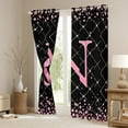 thumbnail image 3 of Manfei Initial N Letter Blackout Curtains Set of 2 (52x84 Each) for Girls, Cartoon Stripes Bow-tie Window Curtains, Princess Bow Curtains and Drapes, Black Out Curtains Home Decor, 3 of 6