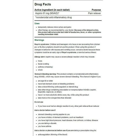 Good Sense Aspirin Low Dose 81 mg 120 Tabs