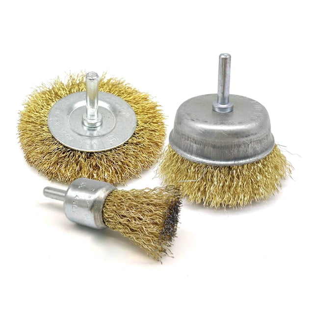 3 Pcs Brosse à Fil Brosse à Roue pour Outil Rotatif Polissage Cirage Broyage Rouille et Peinture