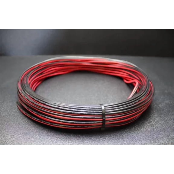 18 Gauge Red Black Speaker Wire 50 Ft Awg Cable Power Ground Stranded Copper