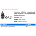 thumbnail image 2 of Front Lower Ball Joint - Compatible with 1999 - 2022 Ford F-250 Super Duty 4WD 2000 2001 2002 2003 2004 2005 2006 2007 2008 2009 2010 2011 2012 2013 2014 2015 2016 2017 2018 2019 2020 2021, 2 of 2