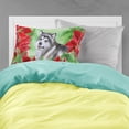 thumbnail image 2 of Alaskan Malamute Poinsettas Fabric Standard Pillowcase, 2 of 2