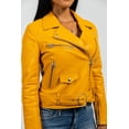 thumbnail image 3 of First Manufacturing WBL-1001VGL-L-MUS Remy Vegan Faux Leather Jacket for Women, Mustard - Large, 3 of 5