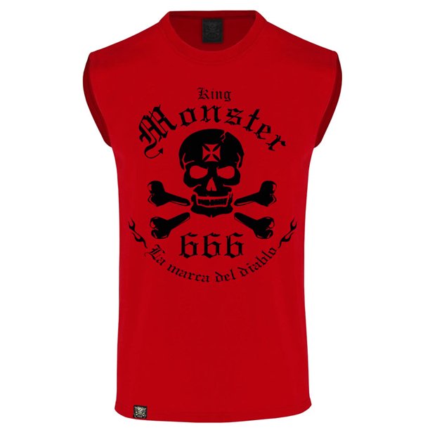 Playera Roja Sin Mangas Chica Logo kingmonster