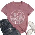 thumbnail image 5 of Women's T-Shirts Women's Casual Printed Round Neck Short Sleeve T Shirt Fashionable Summer Wear Solid Color Top Ideal for Everyday Outfits, 5 of 5