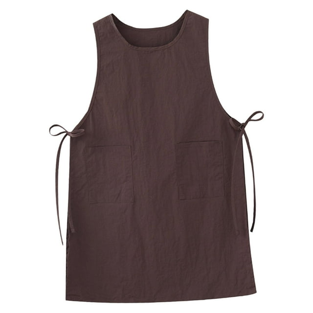 veasfak Art Apron Waiter Bib Polyester Waterproof with 2 Pockets Chef Apron Tall Bib for Brown