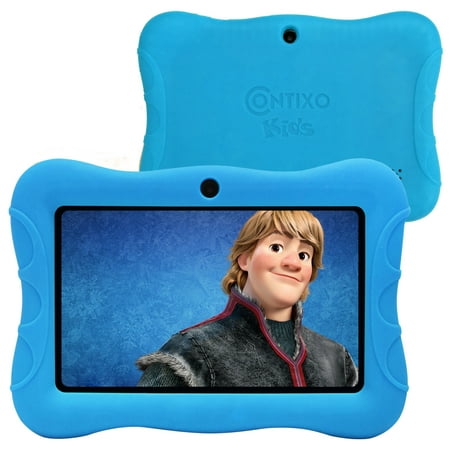 Contixo 7" Kids Tablet Android 8.1 with WiFi Camera 16GB Learning Tablet for Toddlers Children Kids Place Parental Control Pre installed 20+ Education Apps w/Kid-Proof Protective Case (Blue)