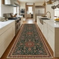 thumbnail image 2 of Runner Rugs for Hallway, 2x10 Washable Soft Non Slip Floor Rugs for Kitchen, Modern Mat for Living Room Bedroom Entryway Red & Green, 2 of 8
